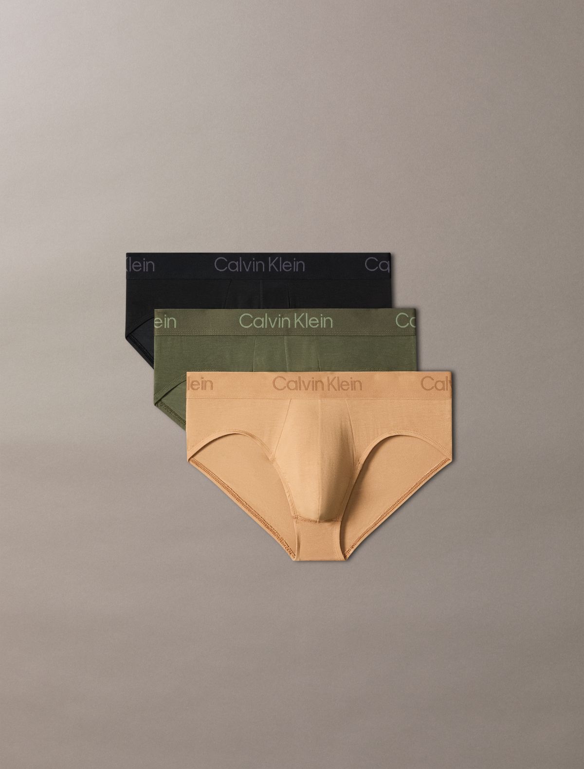 Ultra Soft Modal 3-Pack Hip Brief - Black/Olive Night/Bronze Flash