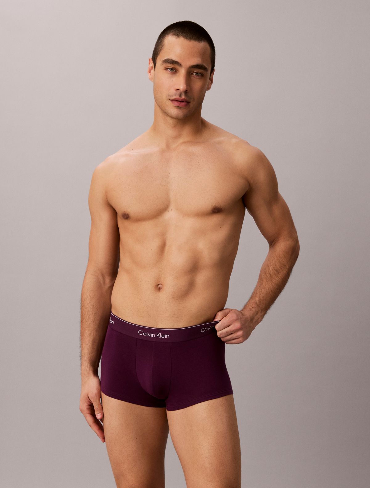 Icon Cotton Stretch 3-Pack Low Rise Trunk - Dark Purple Multi