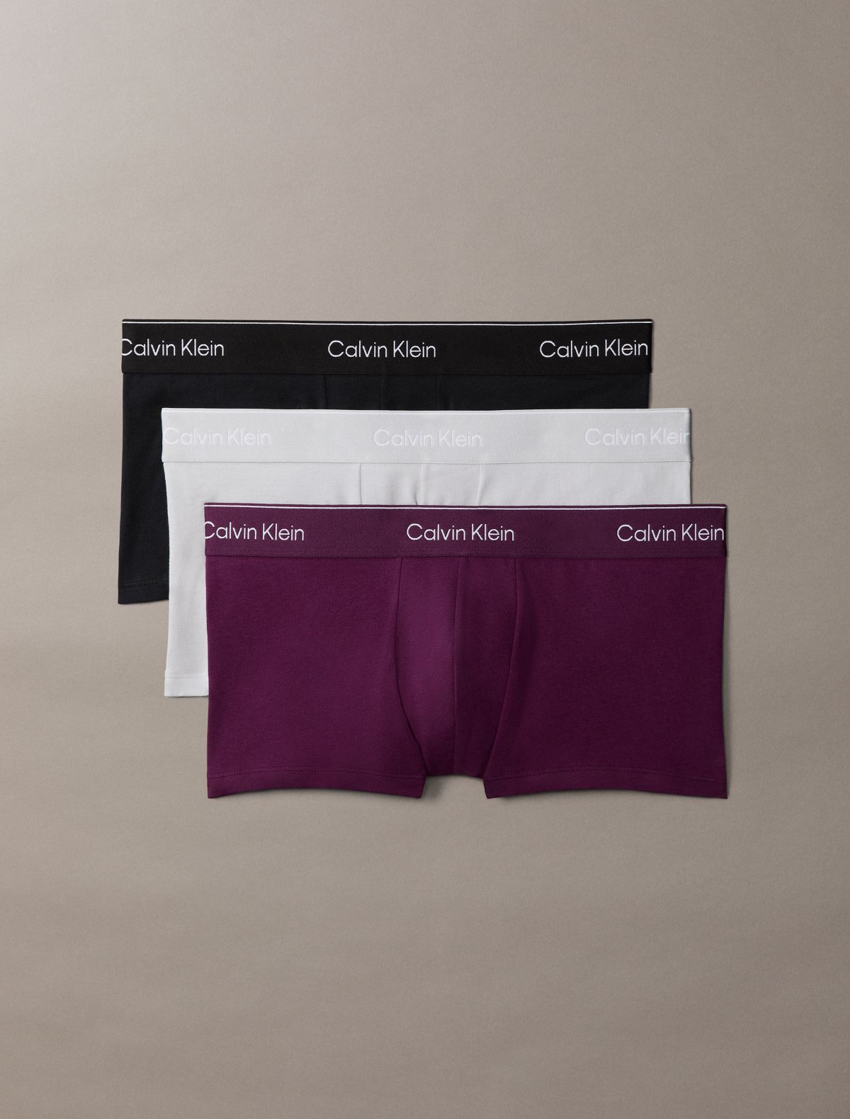 Icon Cotton Stretch 3-Pack Low Rise Trunk - Dark Purple Multi