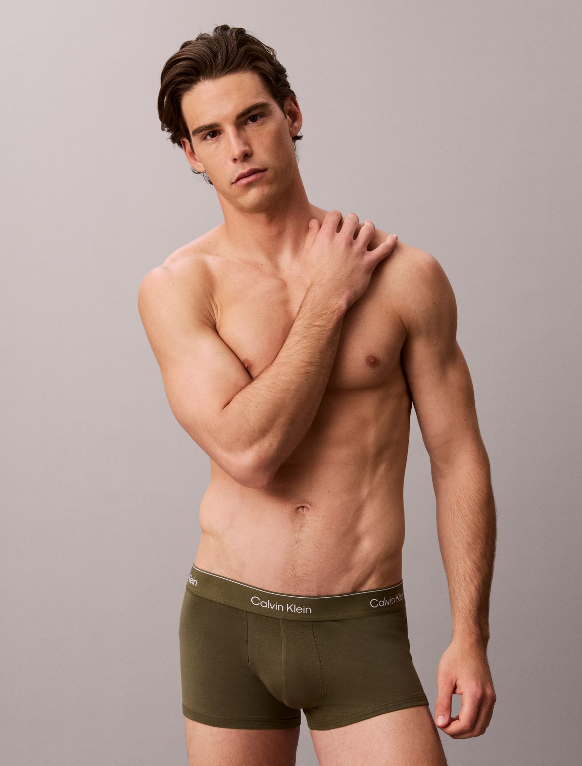 Icon Cotton Stretch 3-Pack Low Rise Trunk - Black/Black Stripe/Olive Night