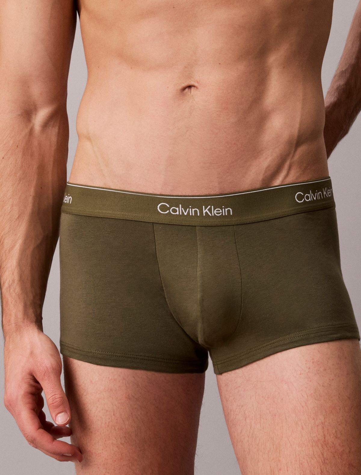 Icon Cotton Stretch 3-Pack Low Rise Trunk - Black/Black Stripe/Olive Night