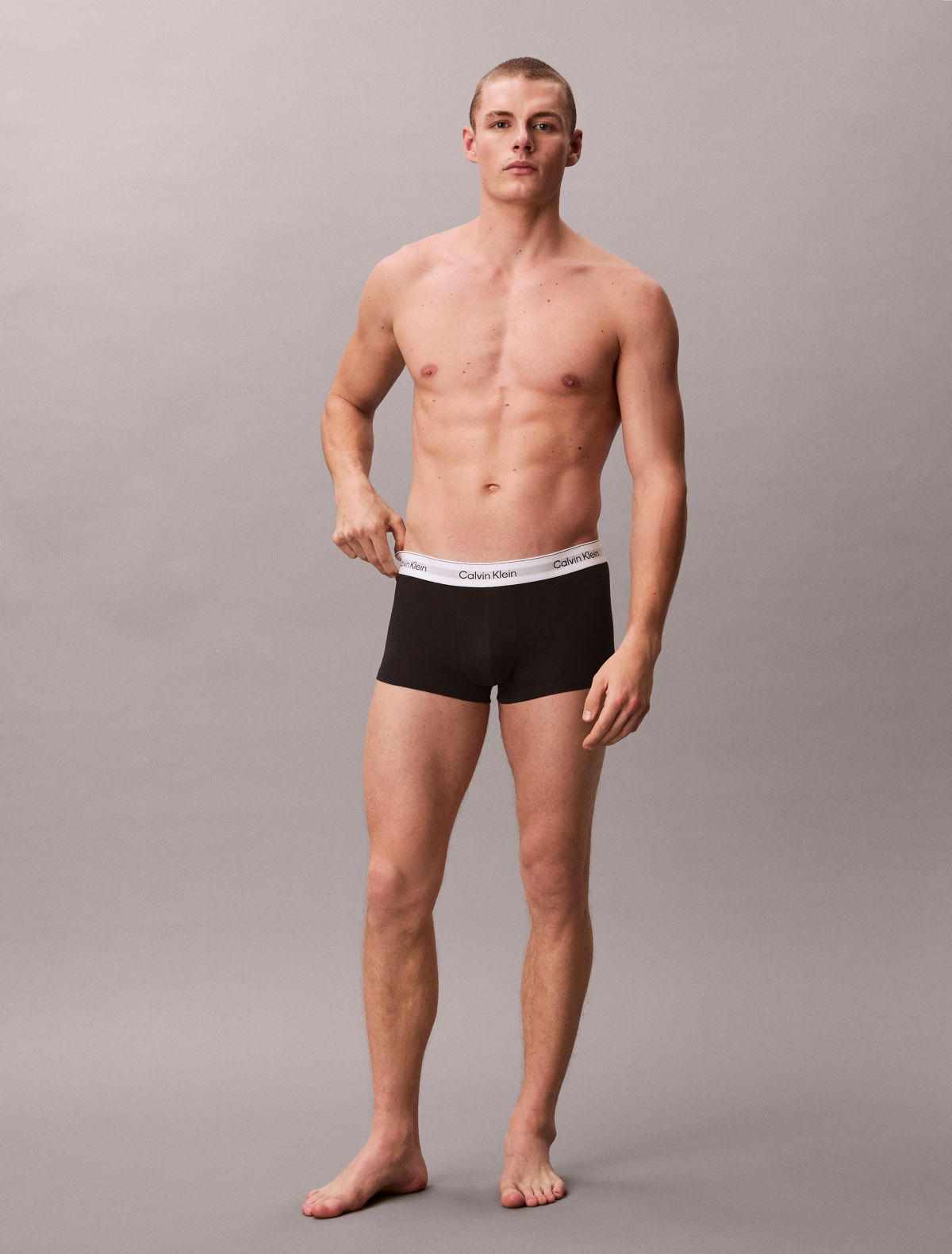Icon Cotton Stretch 3-Pack Low Rise Trunk - Grey Heather / White / Black