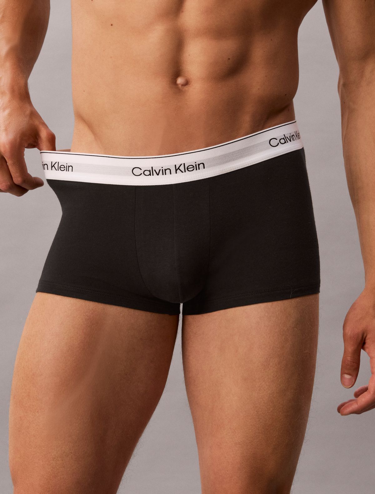Icon Cotton Stretch 3-Pack Low Rise Trunk - Black