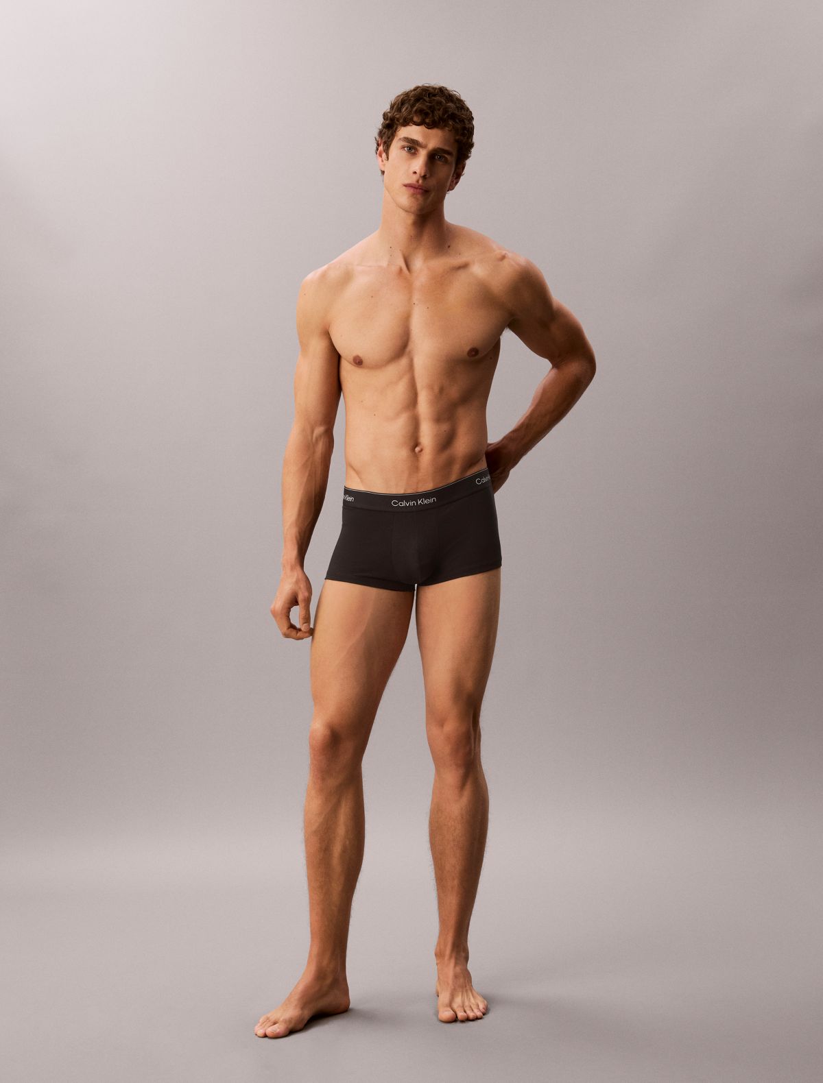 Icon Cotton Stretch 5-Pack Low Rise Trunk - Black