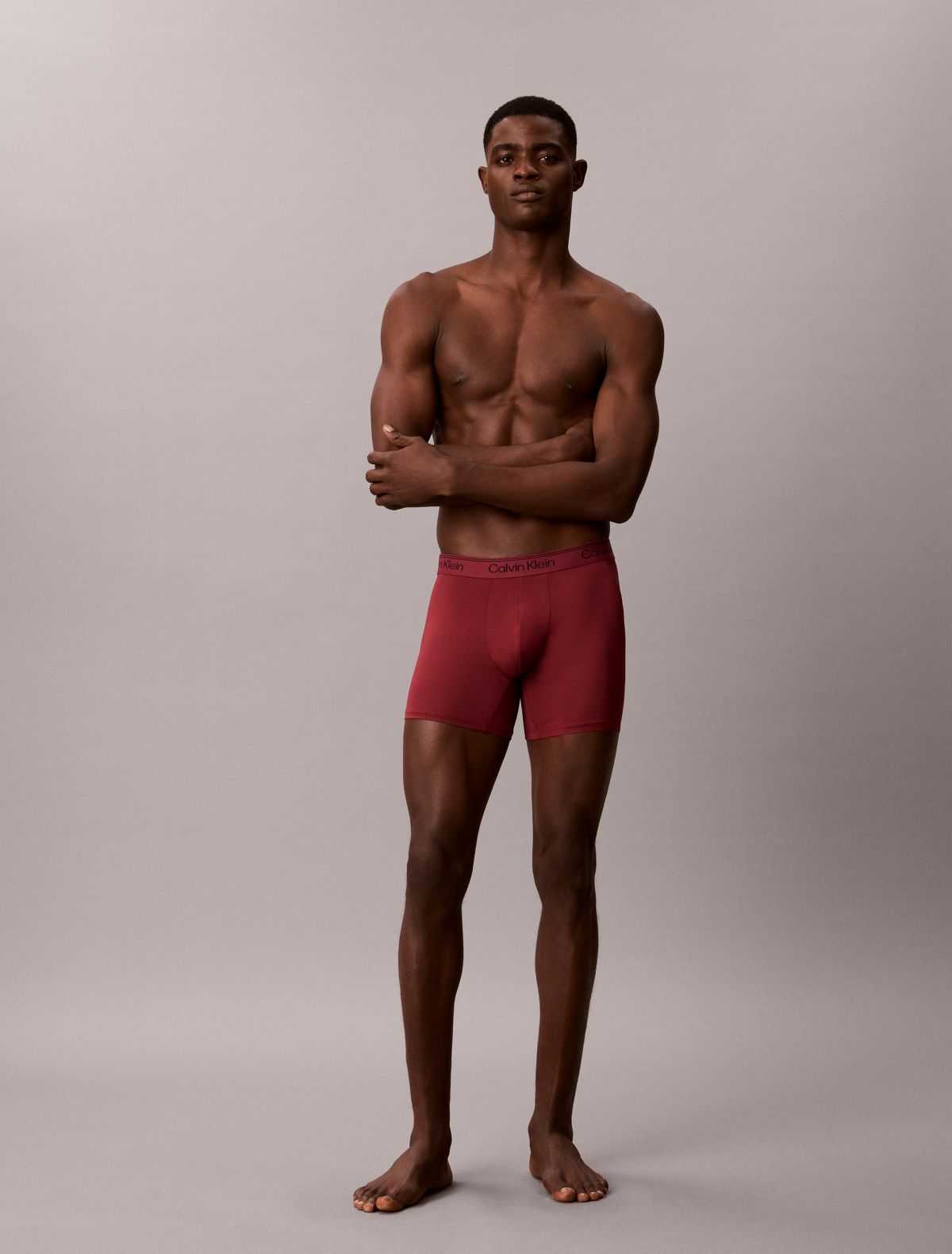 Microfiber Stretch 3-Pack Boxer Brief - Black/Goji Berry/Established Red