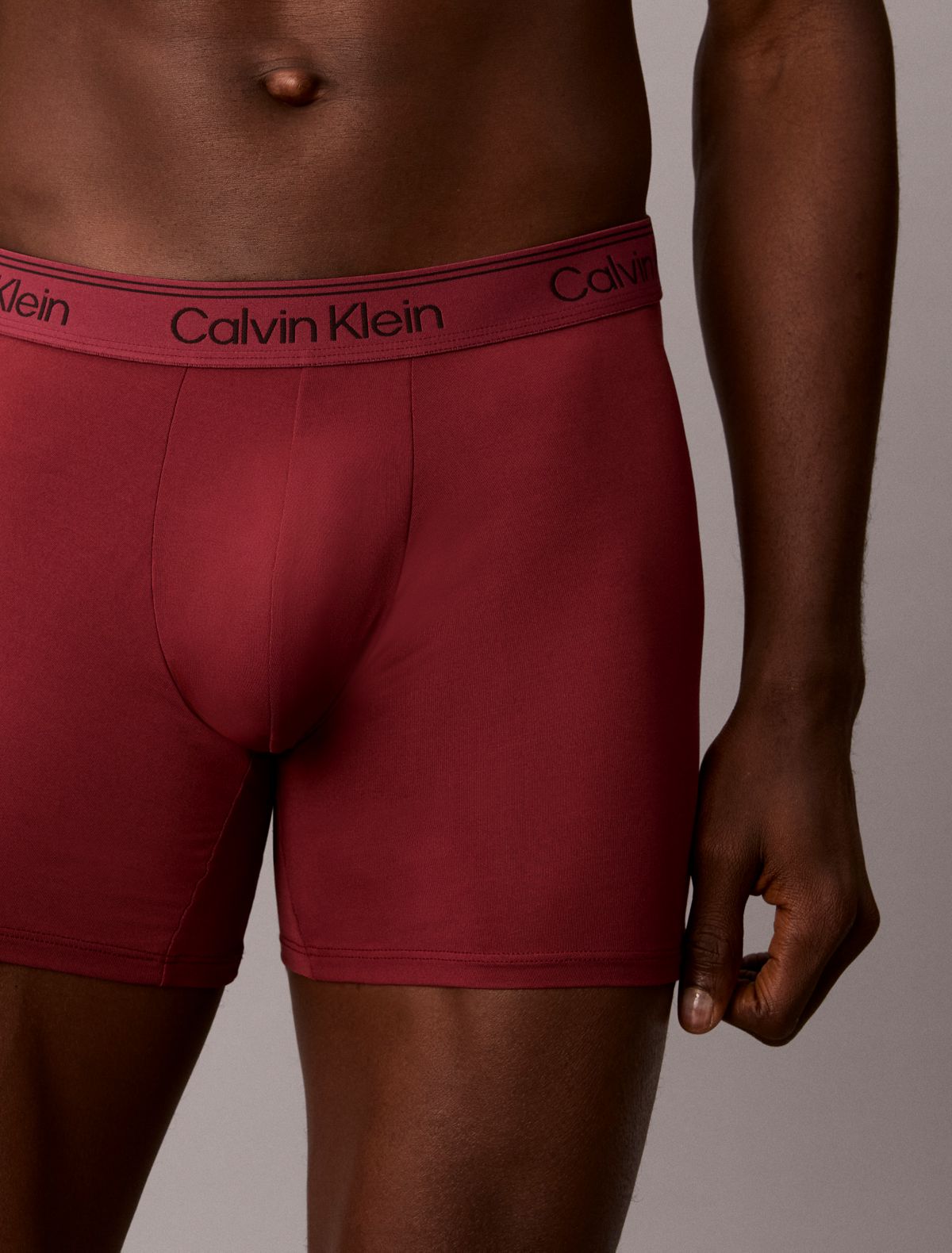 Microfiber Stretch 3-Pack Boxer Brief - Black/Goji Berry/Established Red