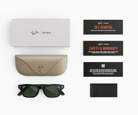 Ray-Ban Meta Audio Burbank - Mat Noir / Transparent/Vert Graphite