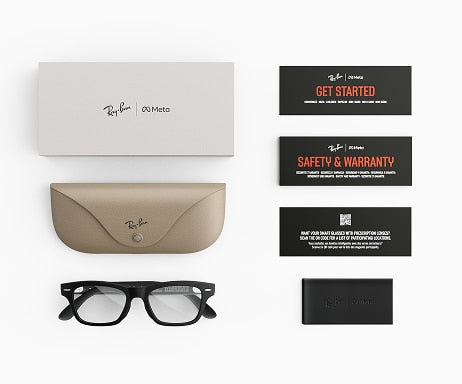 Ray-Ban Meta Audio Burbank - Mat Noir uni / Filtre lumière bleu-violet transparent