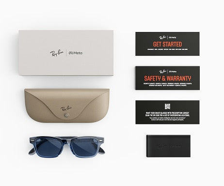 Ray-Ban Meta Audio Burbank - Brillant Transparent Bleu / Incolore/Saphir