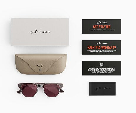 Ray-Ban Meta Audio Clubmaster - Brillant Orchidée transparent / Transparent/Ruby