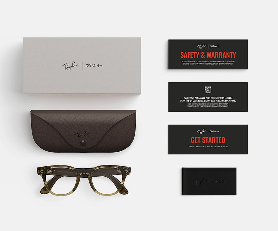 Ray-Ban Meta (Gen 2) Scriber Optics - Brillant Beige pierre transparent / Verres de Démonstration