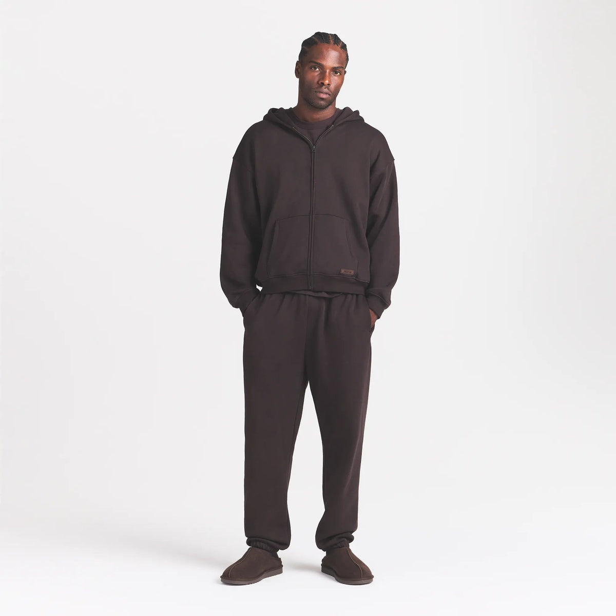 Mens Relaxed Zip Up Hoodie