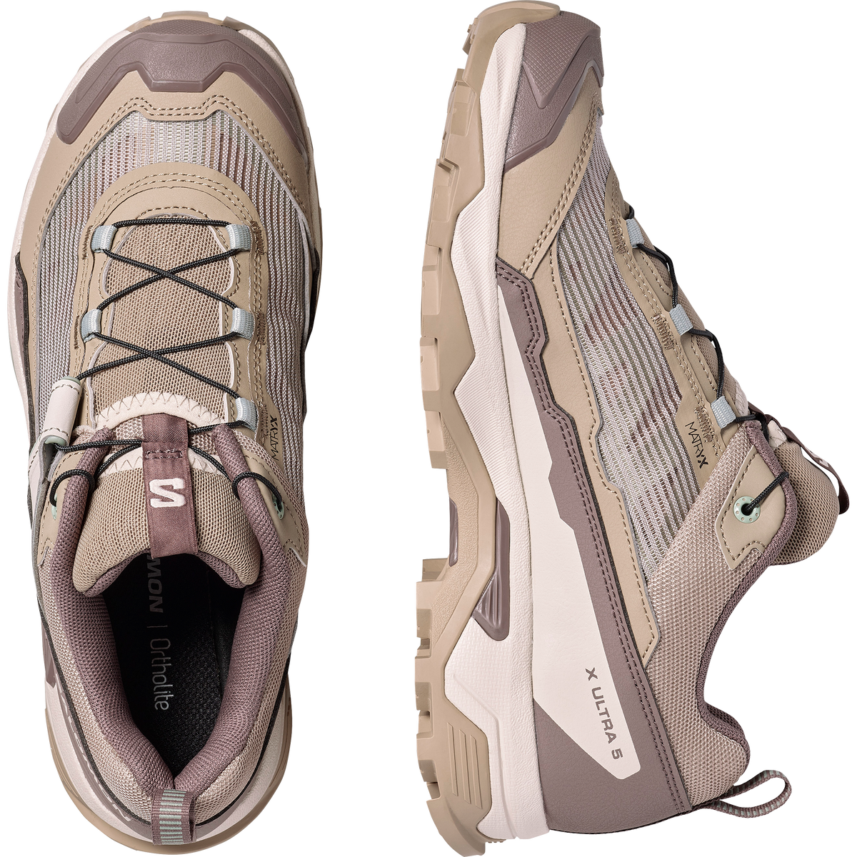 Salomon X ULTRA 5 Femme - Desert Tan / Iron / Green Milieu - vue 2
