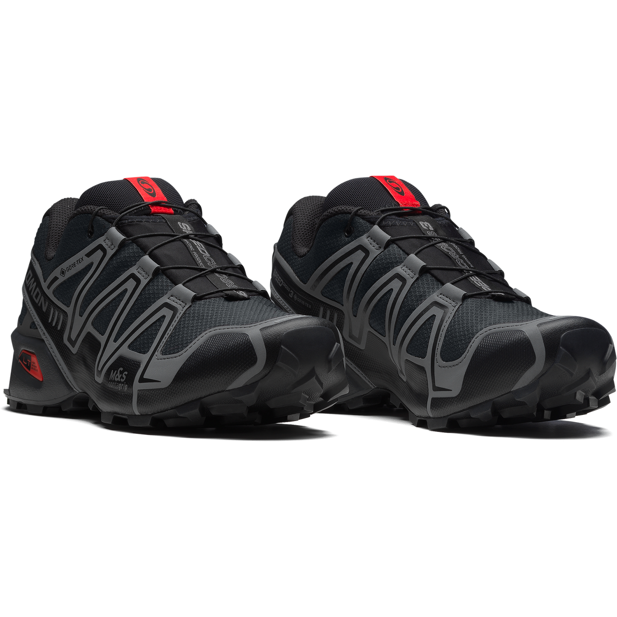 Salomon SPEEDCROSS 3 GORE-TEX Unisexe - Black / Asphalt / Flame Scarlet - vue 3
