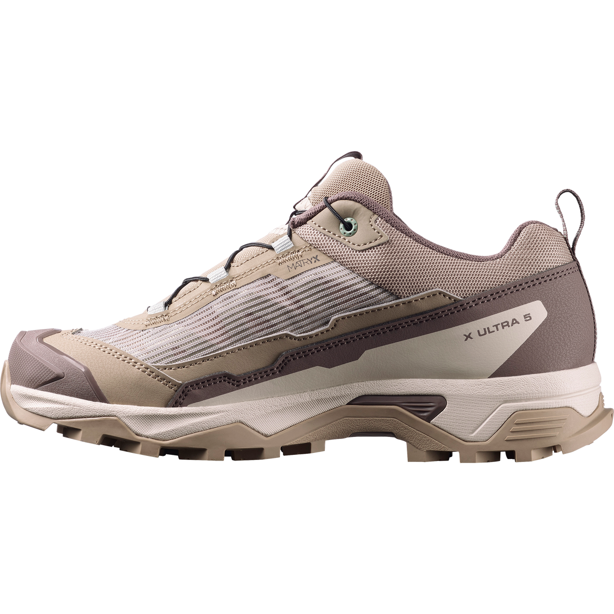 Salomon X ULTRA 5 Femme - Desert Tan / Iron / Green Milieu - vue 3