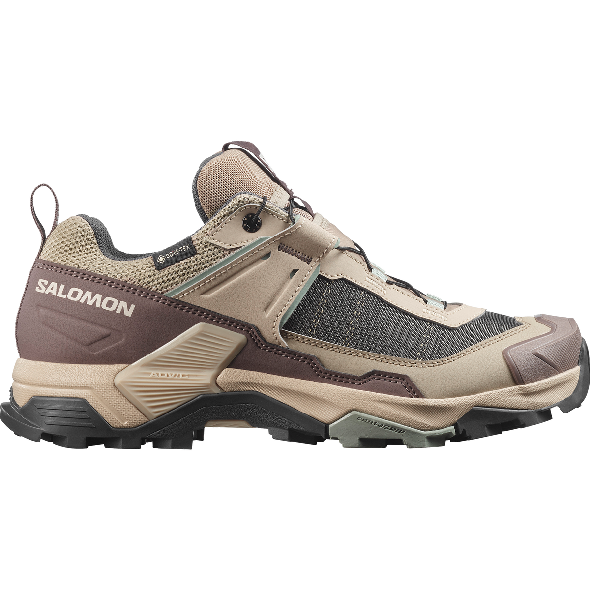 Salomon X ULTRA 5 GORE-TEX Femme - Desert Tan / White Pepper / Green Milieu