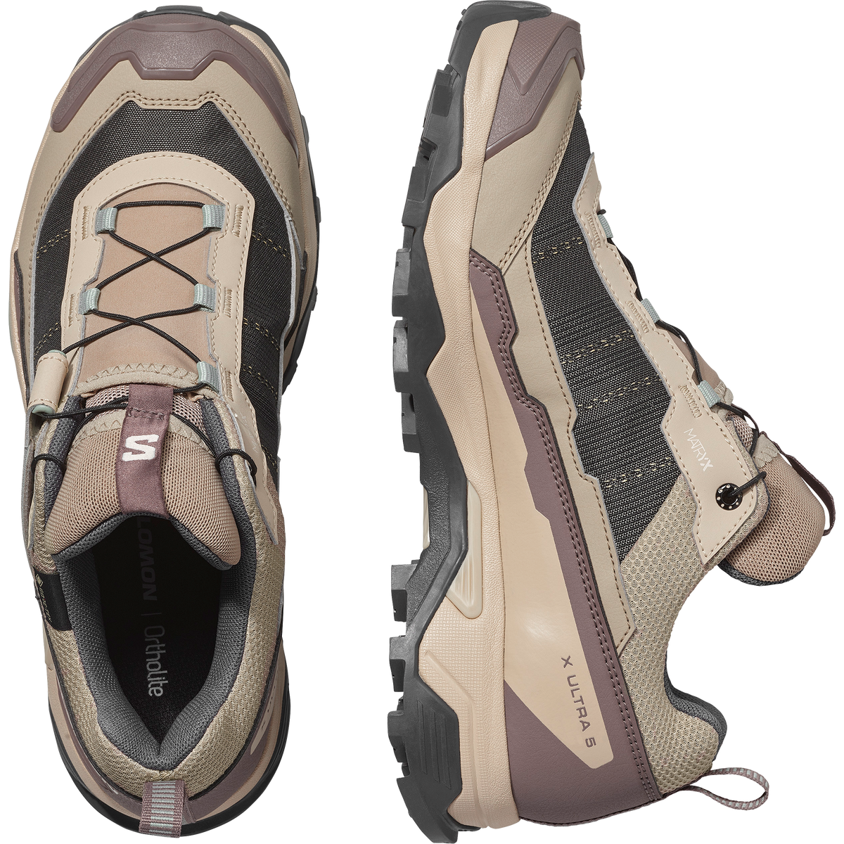 Salomon X ULTRA 5 GORE-TEX Femme - Desert Tan / White Pepper / Green Milieu - vue 2