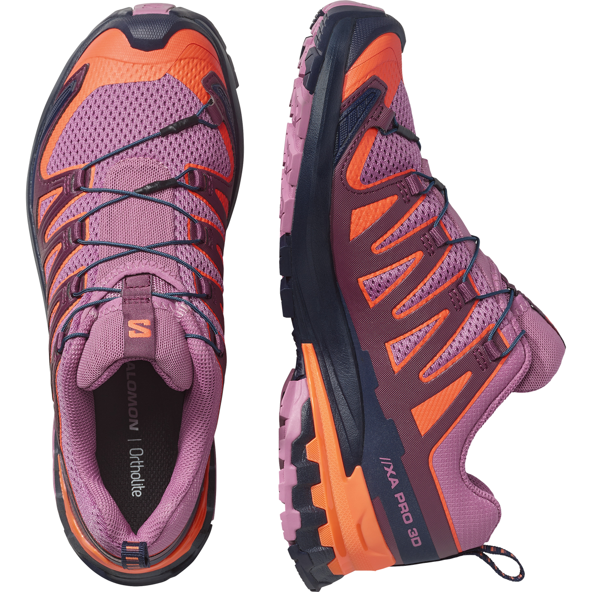 Salomon XA PRO 3D V9 Femme - Dusky Orchid / Huckleberry / Nectarine - vue 2