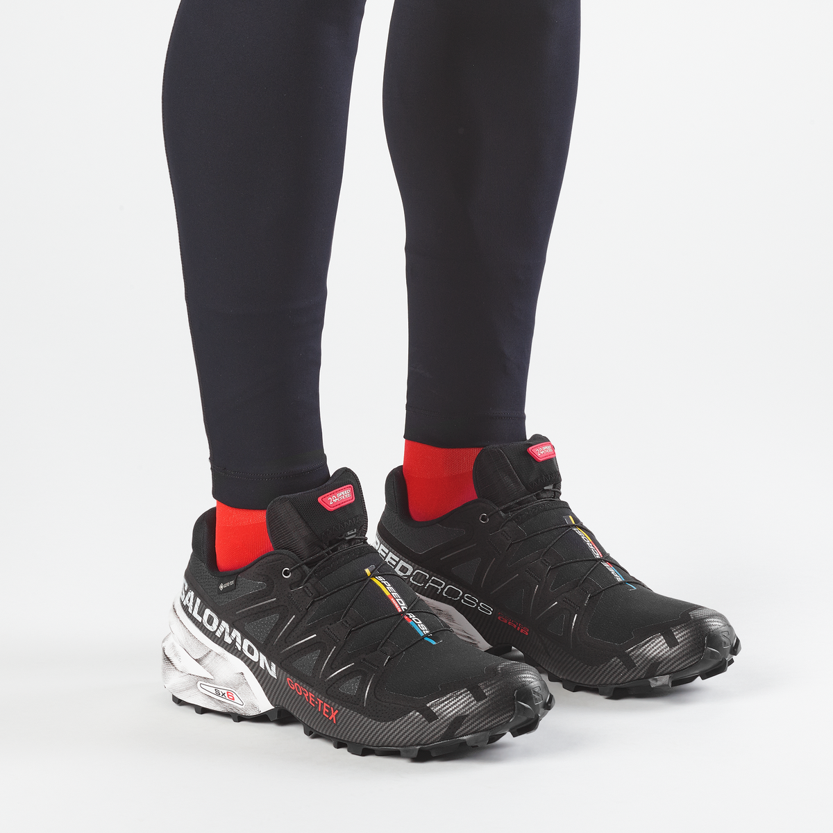 Salomon SPEEDCROSS 6 GORE-TEX 20 YEARS Unisexe - Black / White / Fiery Red - vue 4