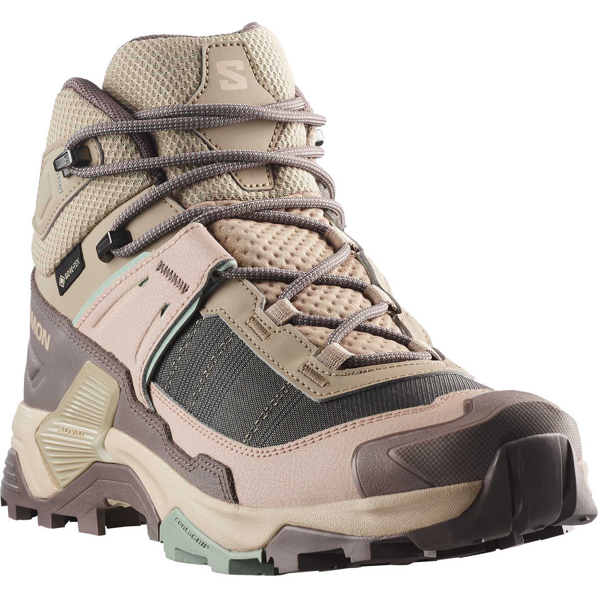 Salomon X ULTRA 5 MID GORE-TEX Femme - Iron / Desert Tan / Green Milieu - vue 6