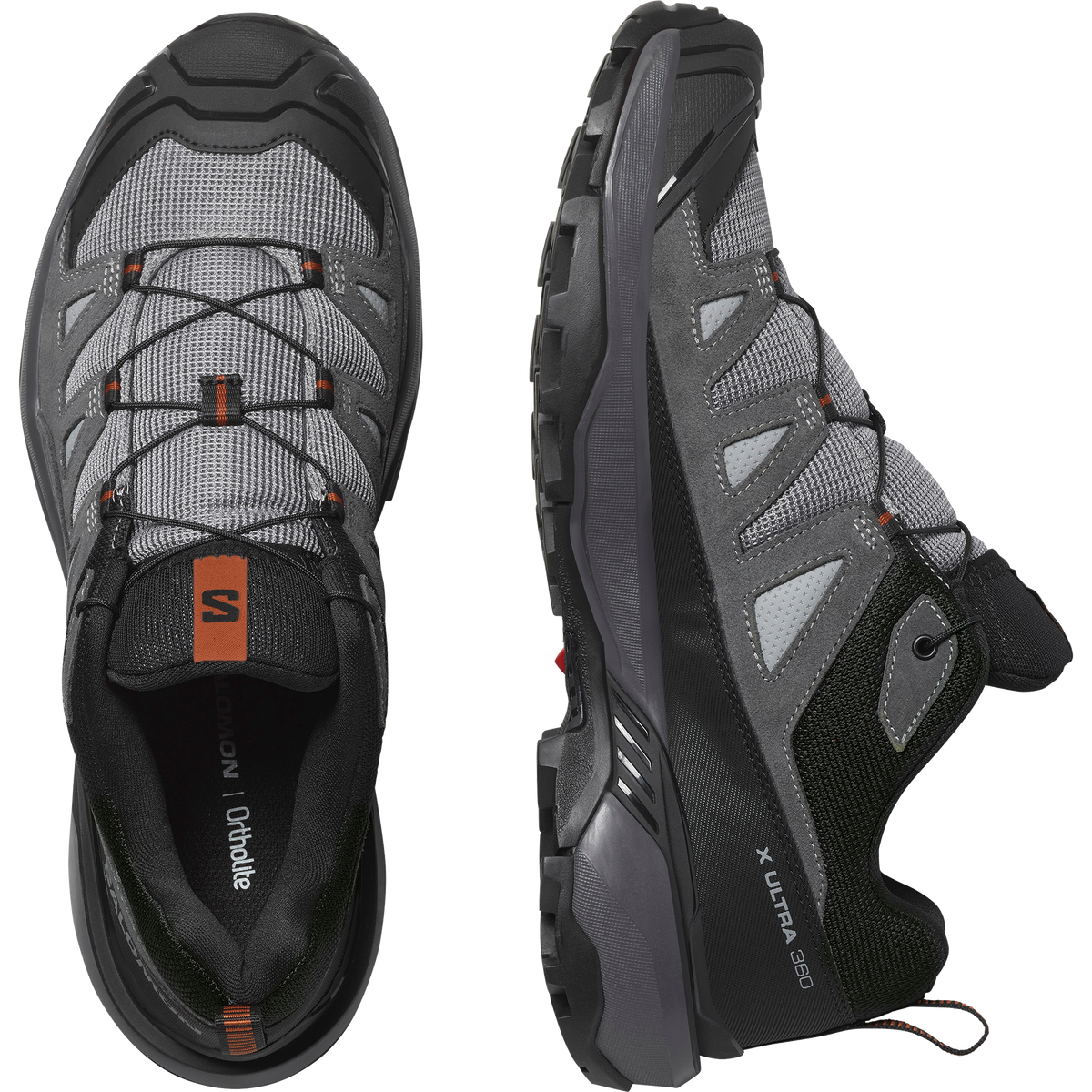 Salomon X ULTRA 360 LEATHER Homme - Sharkskin / Asphalt / Caramel Cafe - vue 2
