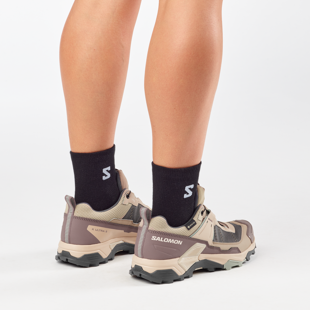 Salomon X ULTRA 5 GORE-TEX Femme - Desert Tan / White Pepper / Green Milieu - vue 5