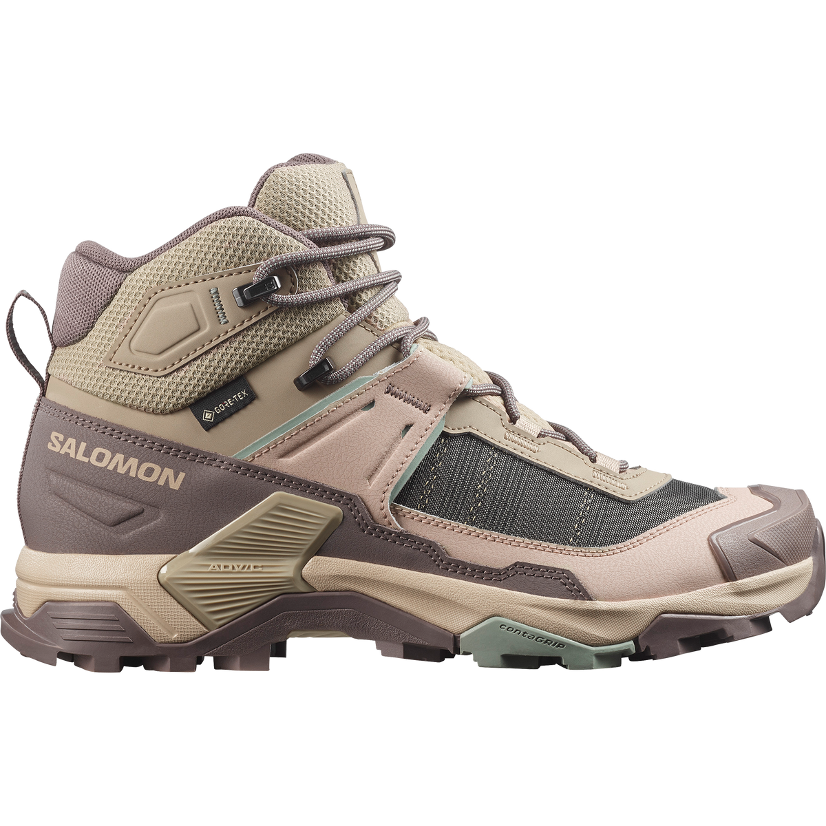 Salomon X ULTRA 5 MID GORE-TEX Femme - Iron / Desert Tan / Green Milieu