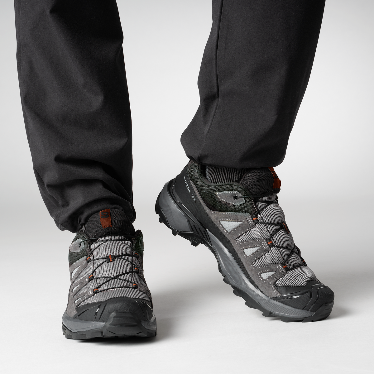 Salomon X ULTRA 360 LEATHER Homme - Sharkskin / Asphalt / Caramel Cafe - vue 4