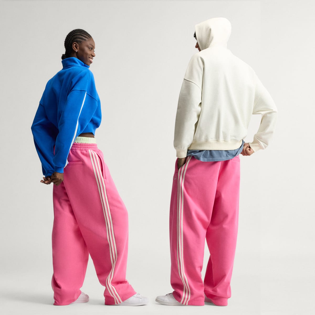 Pantalon de survêtement ourlets droits 3 bandes adiSignature – Unisexe – Pulse Magenta / Off White