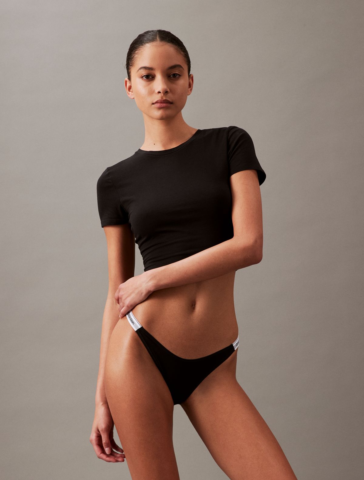 Icon Logo Dipped String Thong - Black