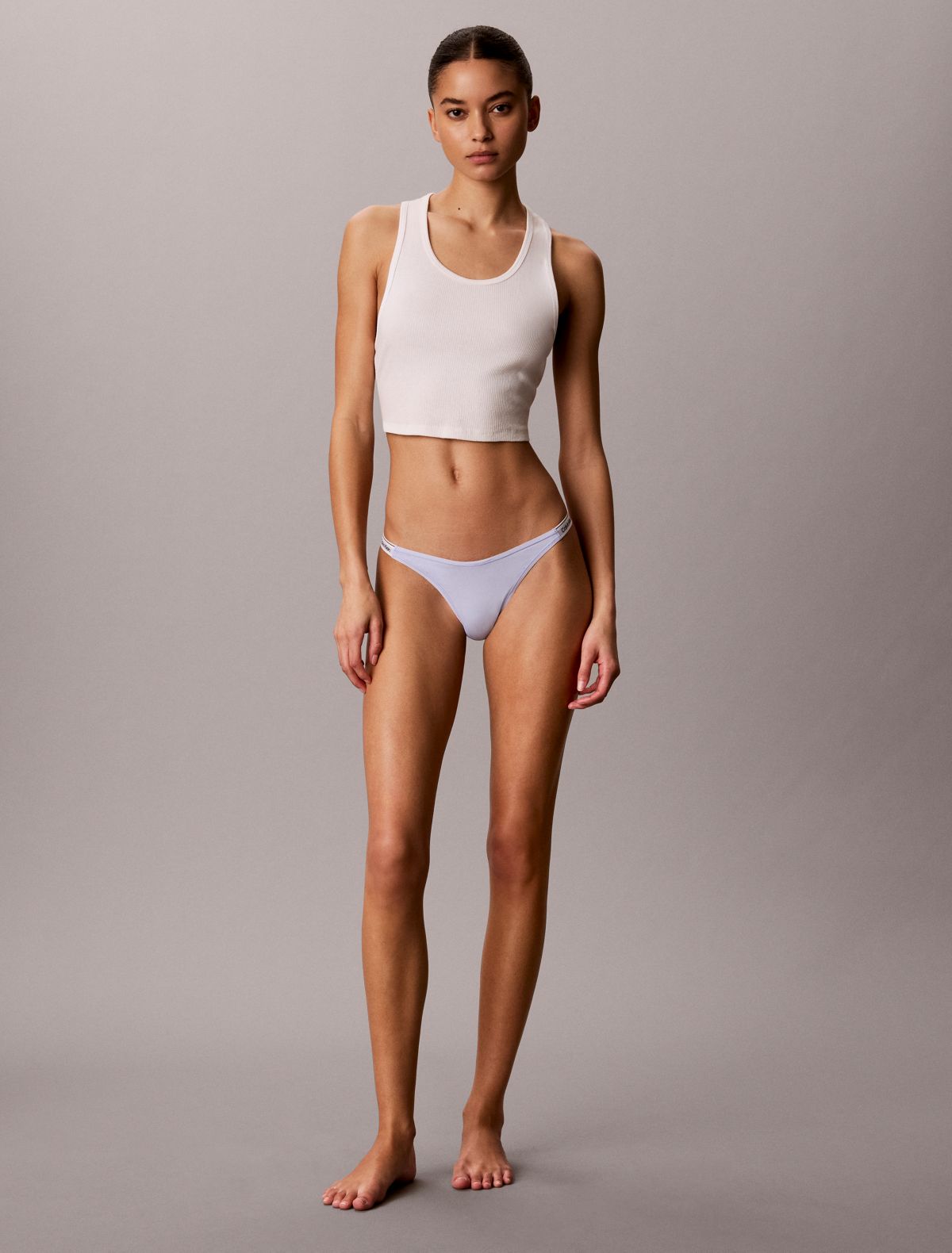 Icon Logo Dipped String Thong - Amethyst Cream