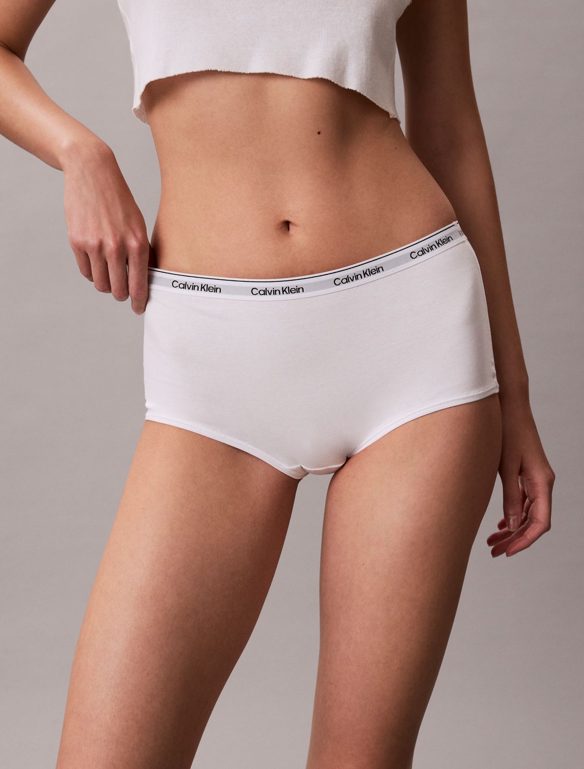 Icon Logo Boyshort - White