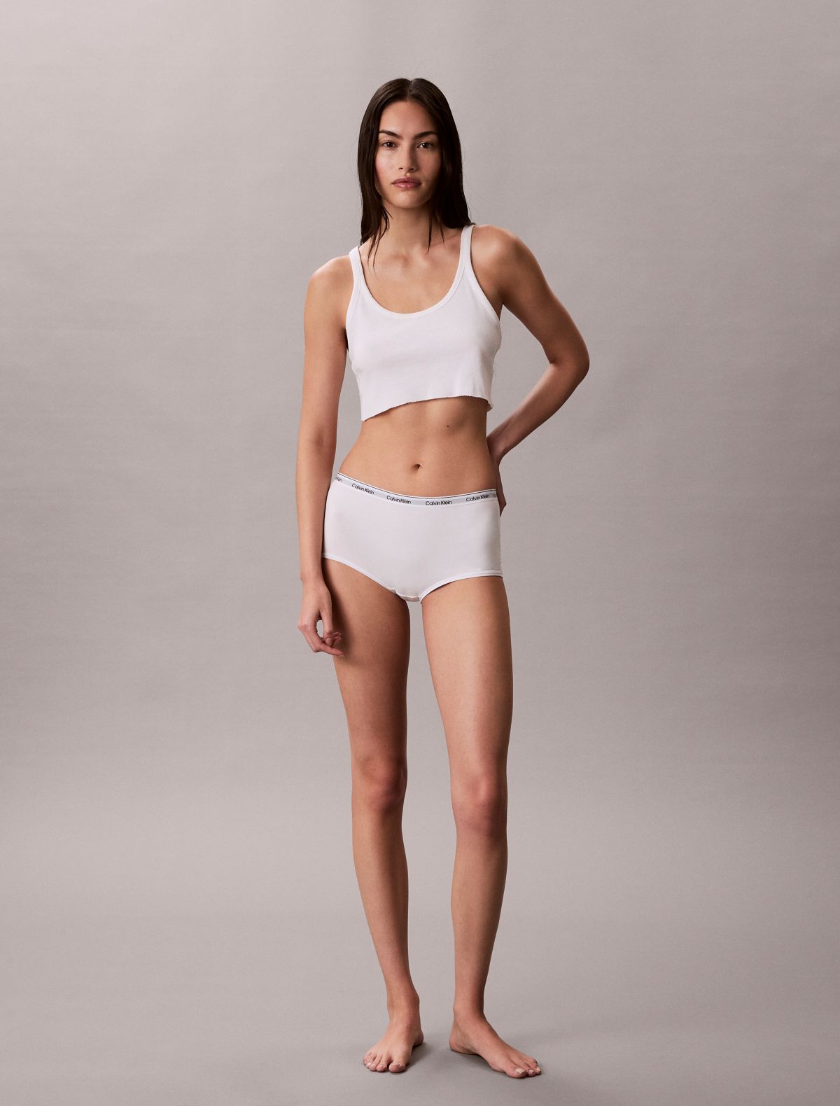 Icon Logo Boyshort - White