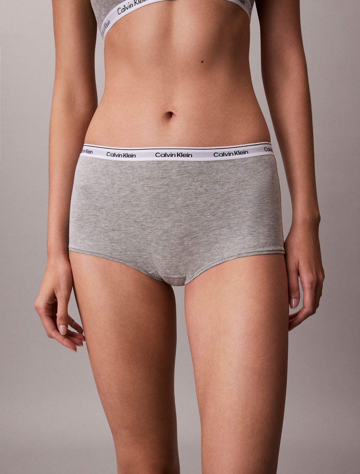 Icon Logo Boyshort - Grey Heather