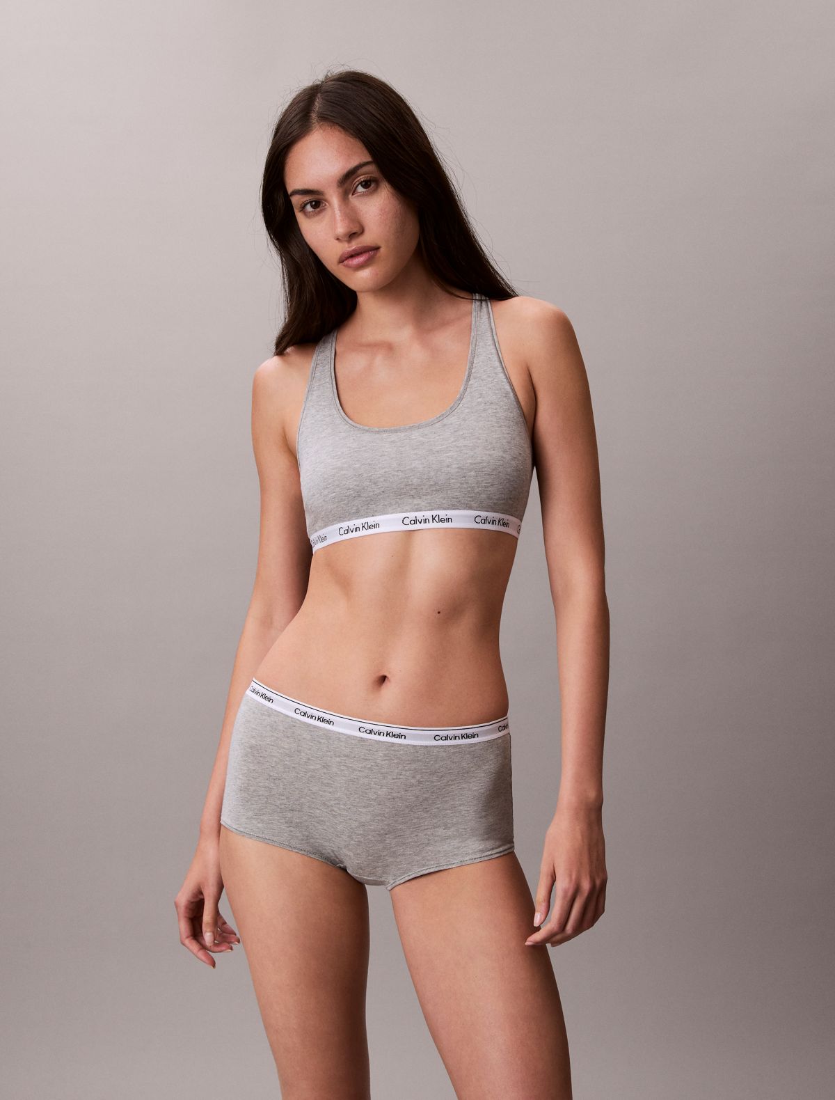 Icon Logo Boyshort - Grey Heather