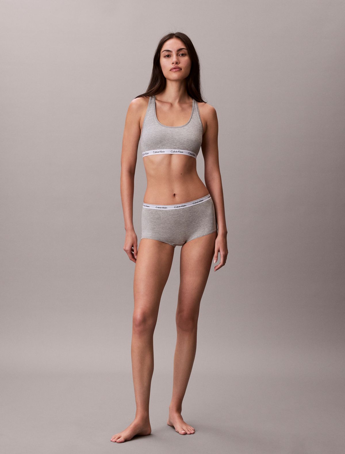 Icon Logo Boyshort - Grey Heather