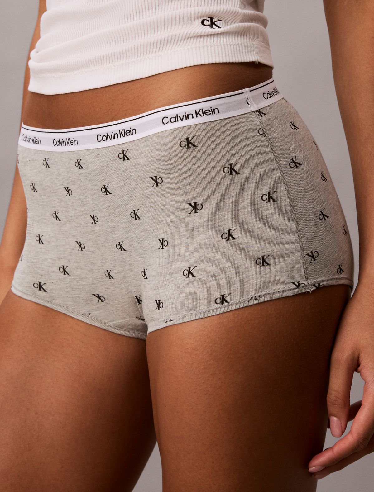 Icon Logo Boyshort - Diamond Logo Grey Heather