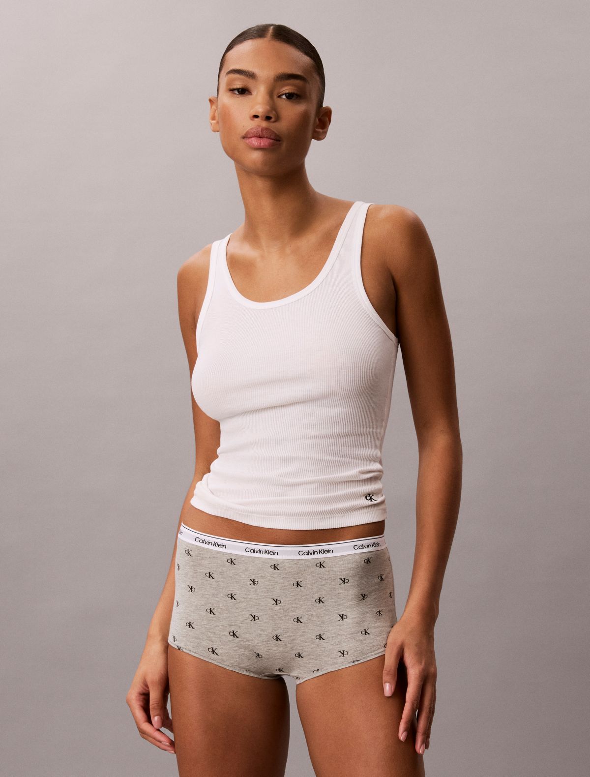 Icon Logo Boyshort - Diamond Logo Grey Heather