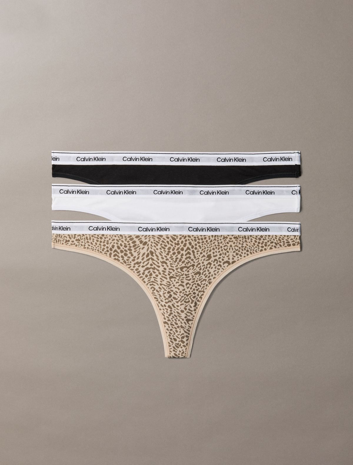 Icon Logo 3-Pack Low Rise Thong - Animal Multi