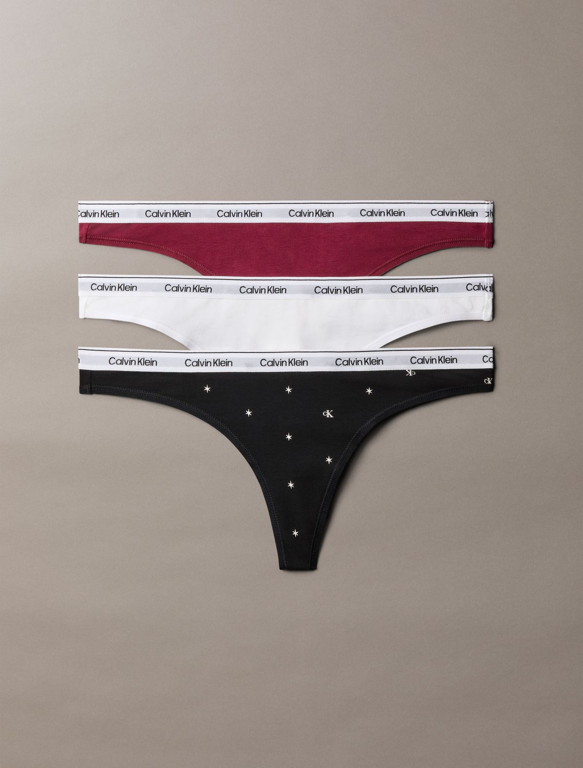 Icon Logo 3-Pack Low Rise Thong - Established Red Multi