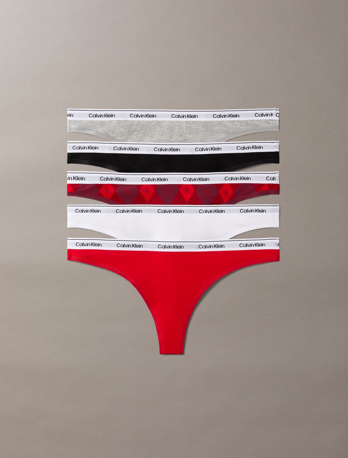 Icon Logo 5-Pack Thong - Grey Heather Multi