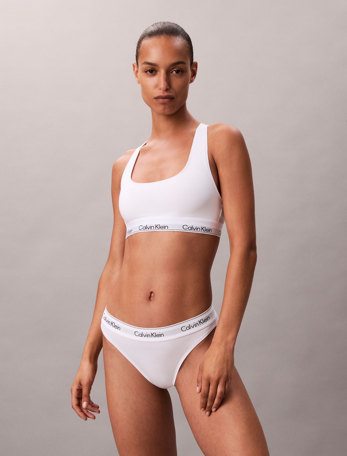 Icon Cotton Modal Unlined Bralette - White