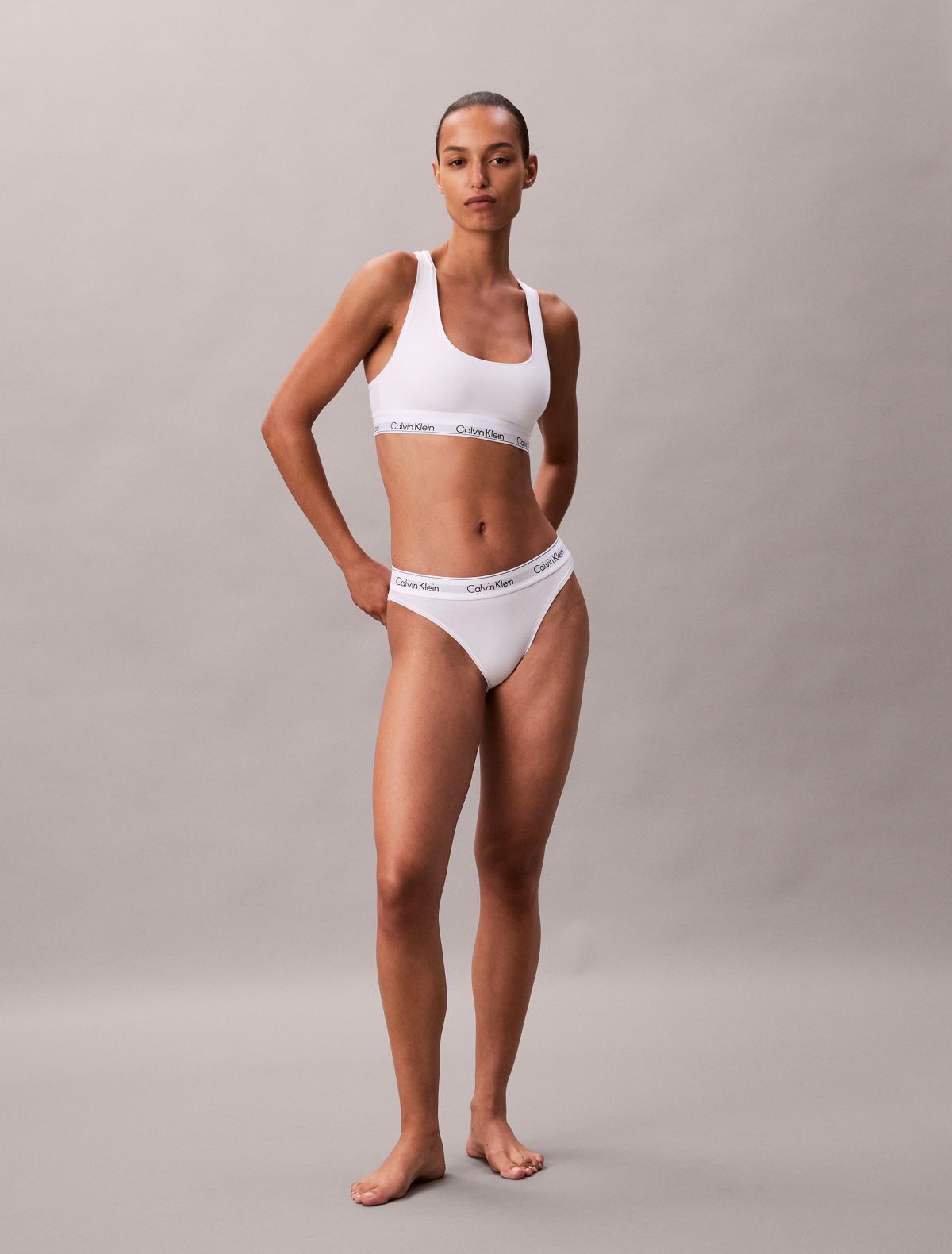Icon Cotton Modal Unlined Bralette - White