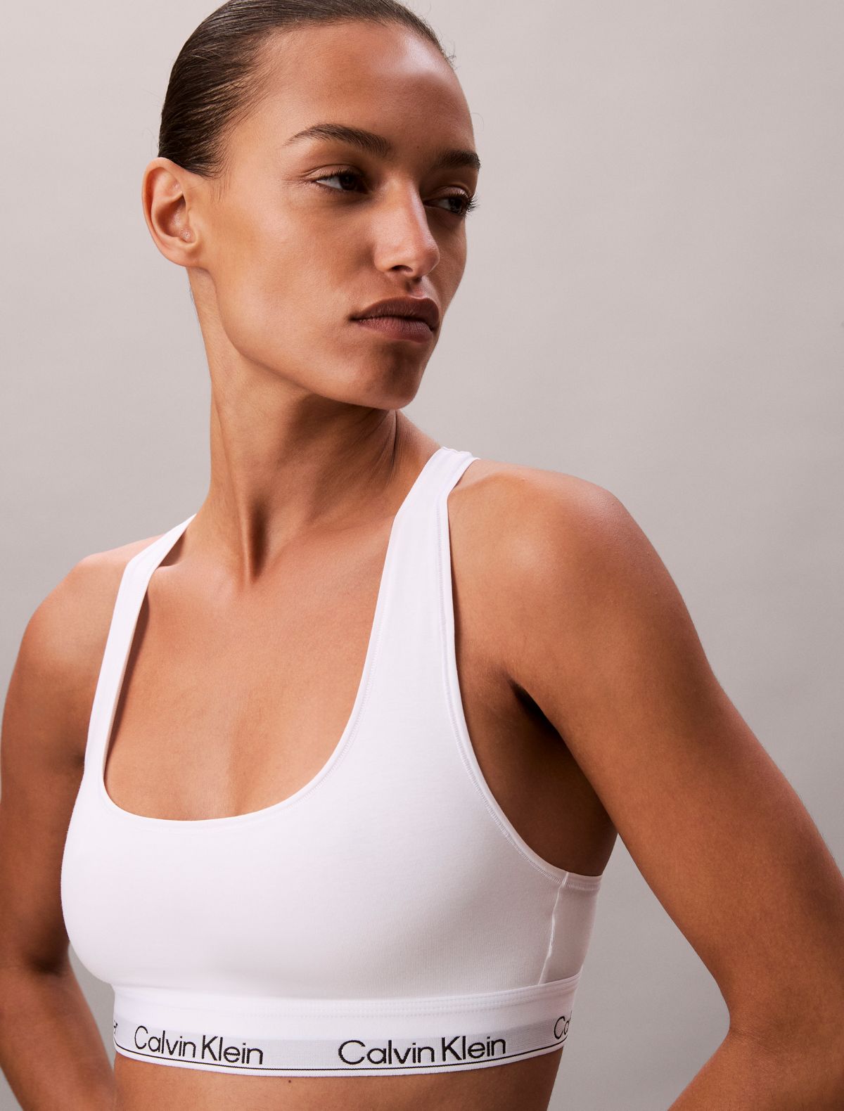 Icon Cotton Modal Unlined Bralette - White