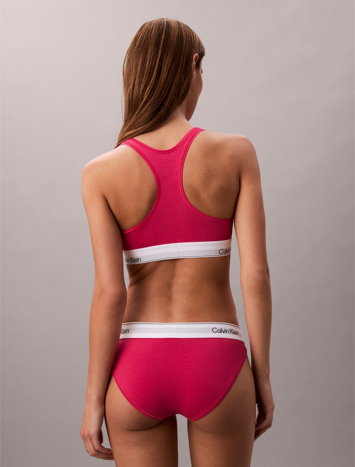 Icon Cotton Modal Unlined Bralette - Vibrant Pink