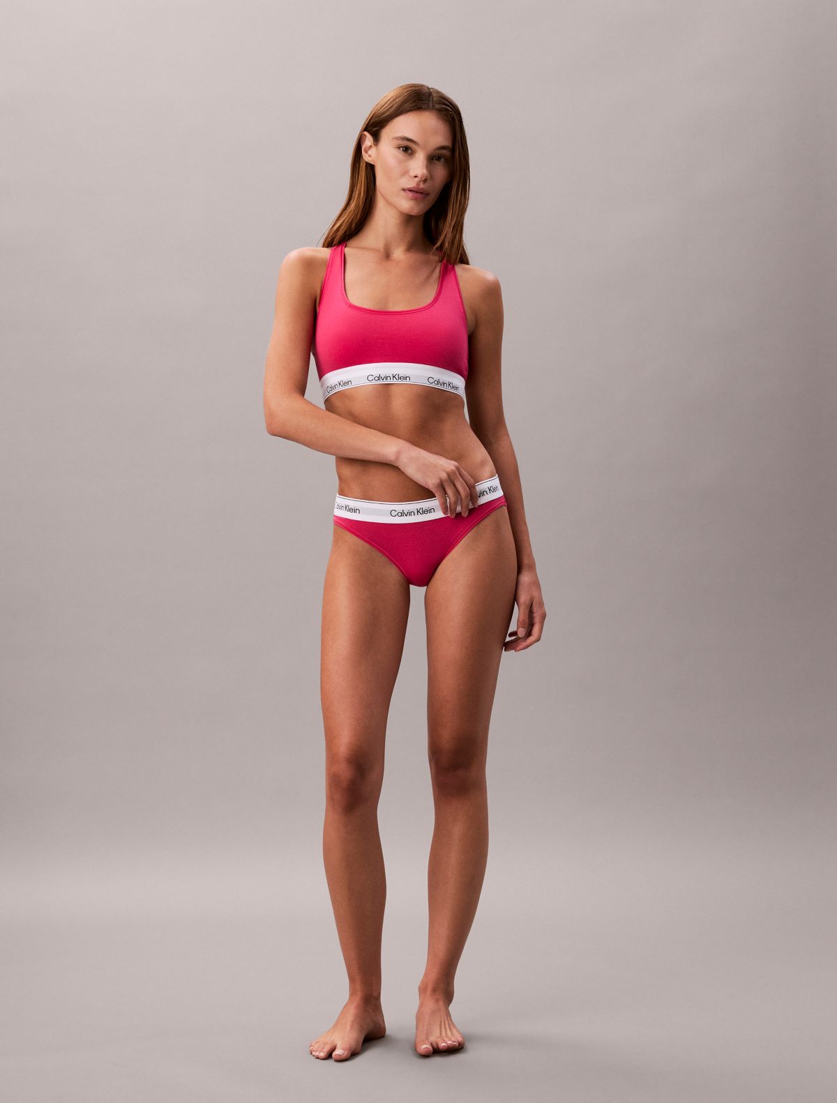 Icon Cotton Modal Unlined Bralette - Vibrant Pink