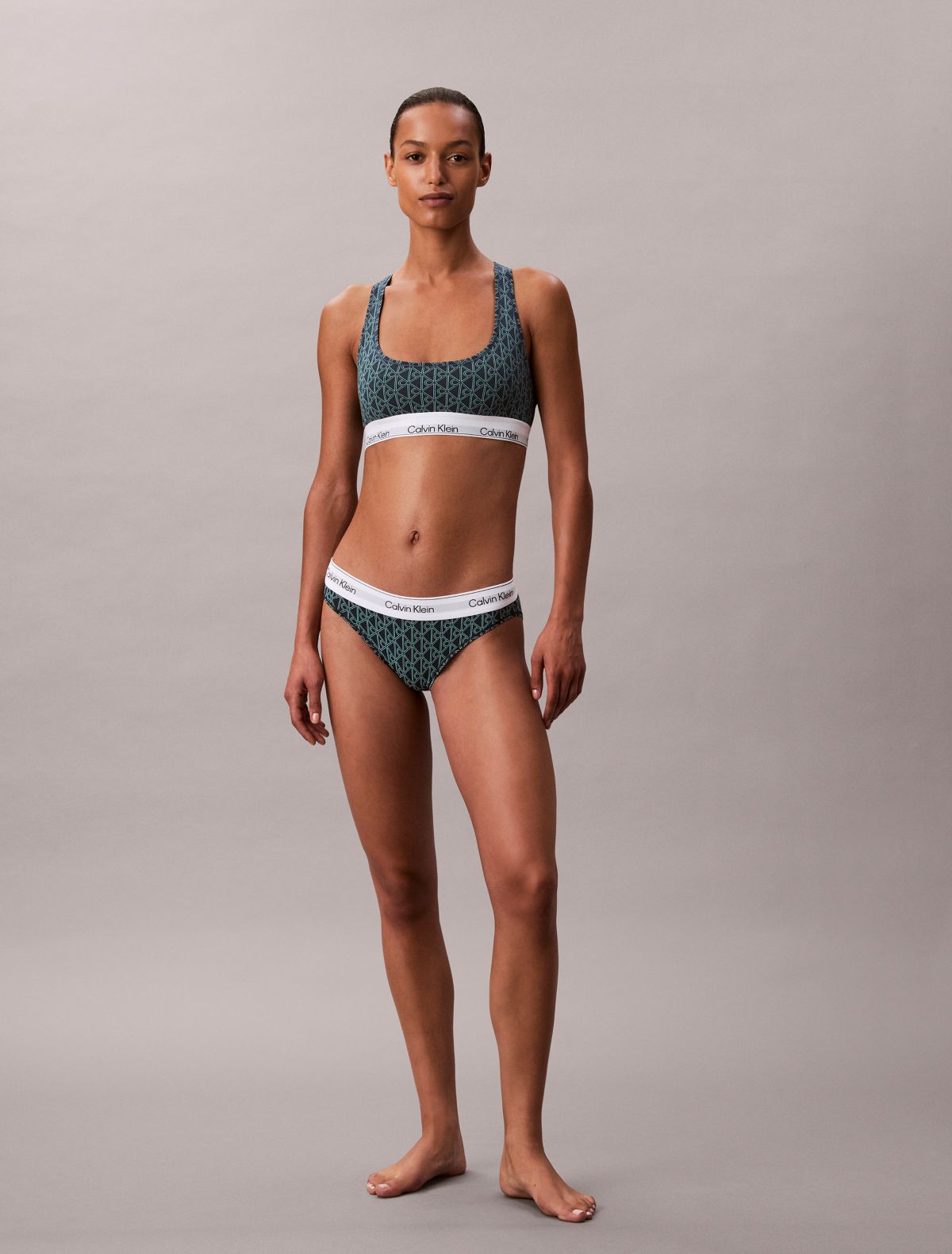 Icon Cotton Modal Unlined Bralette - Stratified Sea