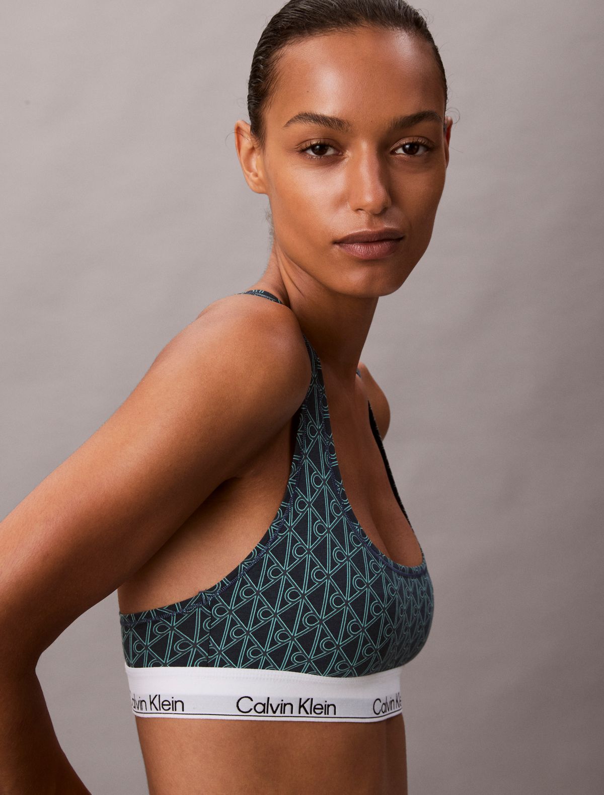 Icon Cotton Modal Unlined Bralette - Stratified Sea