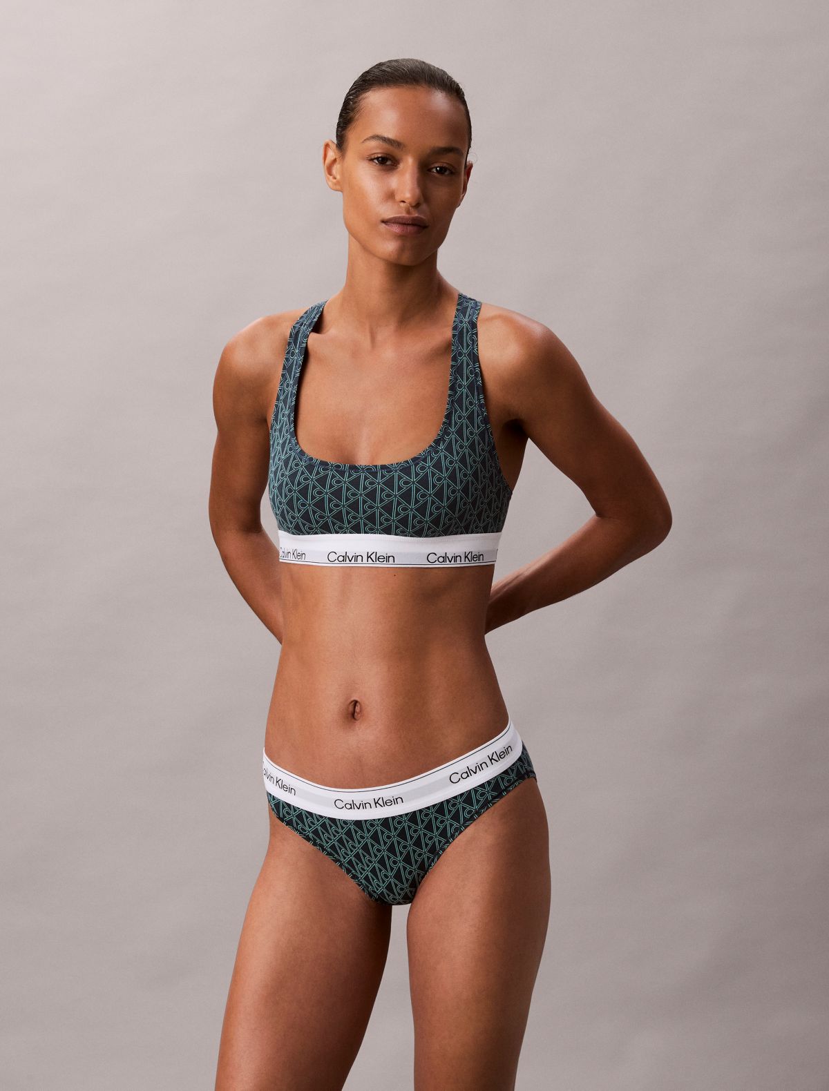 Icon Cotton Modal Unlined Bralette - Stratified Sea