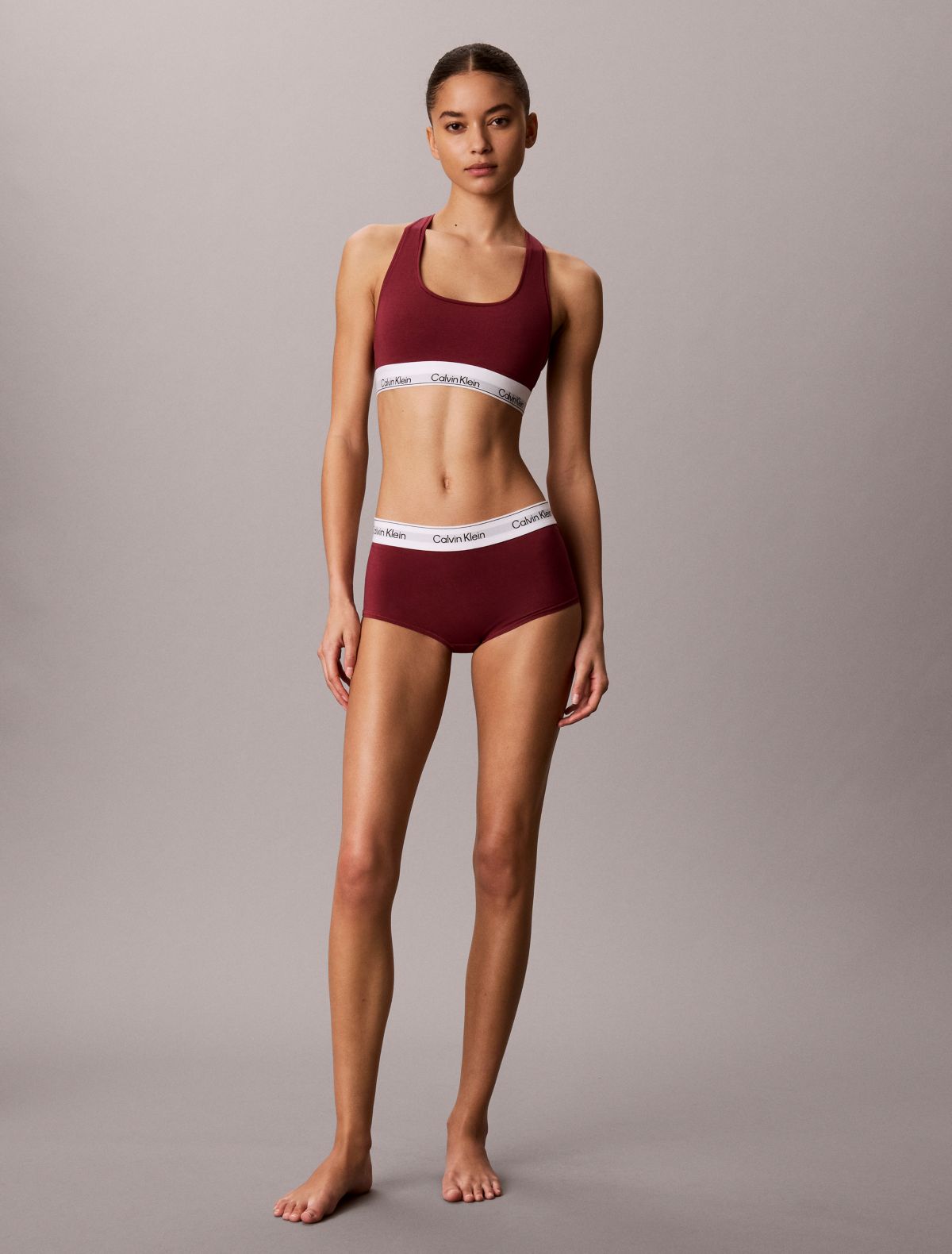 Icon Cotton Modal Unlined Bralette - Established Red